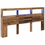 Headboard with Shelf Old Wood 200 x 17 x 102 cm Engineered Wood 886253