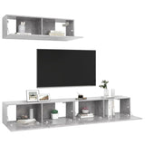 ZNTS TV Cabinets 3 pcs Concrete Grey Engineered Wood 3079123