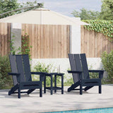 Garden Chair 3 pcs Navy 80.5 x 74.5 x 92 cm Polyethylene 3335823