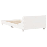 Bed Frame without Mattress White 75x190 cm Small Single Solid Wood Pine 850753