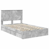 Storage Bed Concrete Grey 135 x 190 cm Engineered Wood 3409562