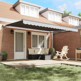 Retractable Awning Manual Anthracite 500 x 300 cm Aluminium 362030