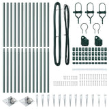Ground Spike Fence Post 13 pcs Green Powder-Coated Steel 42004245