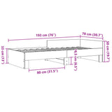 Bed Frame without Mattress Brown Oak 75x190 cm Small Single Engineered Wood 849599