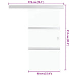 ZNTS Sliding Door ESG Glass and Aluminium 90x212 cm Silver 288053