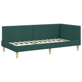 Corner Bed Frame Dark Green 90 cm x 200 cm Velvet 42016193