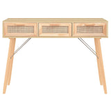 Console Table Brown 105x30x75 cm Solid Wood Pine&Natural Rattan 345629