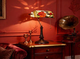 Tiffany-Style Rose and Butterfly Table Lamp - Multi T3398P425295