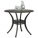 ZNTS Garden Table Bronze Ø90x75 cm Cast Aluminium 4002807