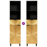 Bathroom Cabinet with Drawer Black and Gold 38 x 33 x 160 cm 4017850