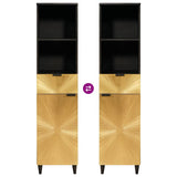 Bathroom Cabinet with Drawer Black and Gold 38 x 33 x 160 cm 4017850