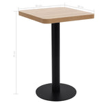 Bistro Table Light Brown 50x50 cm MDF 286427