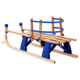 Folding Snow Sledge with Backrest Wood 119 cm 91458