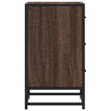 ZNTS Bedside Cabinet Brown Oak 40x34.5x60 cm Engineered Wood and Metal 848723