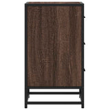 Bedside Cabinet Brown Oak 40x34.5x60 cm Engineered Wood and Metal 848723