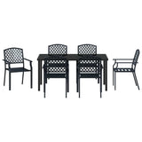 Garden Dining Set 7 pcs Anthracite Powder-Coated Steel 3379307