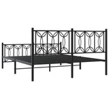 Metal Bed Frame without Mattress with Footboard Black 150x200cm 376148