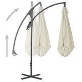 Large Cantilever Garden Parasol Sand Polyester Fabric 44874