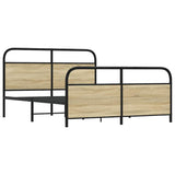 Metal Bed Frame without Mattress Sonoma Oak 160x200 cm 3318651