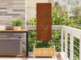 Garden Privacy Screen Rusty 32 x 140 cm Weathering Steel 876237