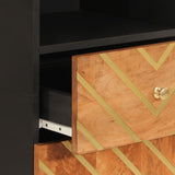 Bathroom Cabinet Brown and Black 38x33.5x160 cm Solid Wood Mango 356805