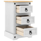 Bedside Table Corona White 35 x 32.5 x 58 cm Solid Pine Wood 42021184
