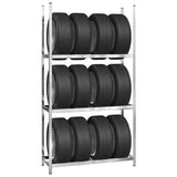 3-Layer Tire Racks 2 pcs Silver 110x40x200 cm Steel 152896