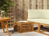 Outdoor Stool Bench Natural 43 x 43 x 37 cm Solid Acacia Wood 900675