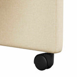 Dining Chairs with Wheels 2 pcs Cream 57 x 66 x 94 cm Fabric 42017814