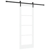 Sliding Door ORKDAL White 78 x 211 cm Solid Pine Wood and Glass 3331966