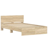 Bed Frame with Headboard Sonoma 137 x 190 cm Engineered Wood 3402860