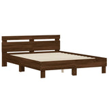 Bed Frame Brown Oak Engineered wood, Plywood 140 x 190 cm 3207566