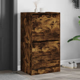 Shoe Cabinet with 2 Flip-Drawers Smoked Oak 60x42x108 cm 3214389