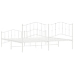 Metal Bed Frame without Mattress with Footboard White 200x200cm 373863