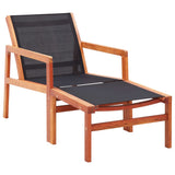 Garden Chair Natural wood colour, Black Solid eucalyptus wood 48702