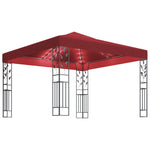 ZNTS Gazebo with LED String Lights 3x3 m Wine Red 3070297