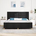 ZNTS Bed Frame Black 200x200 cm Fabric 3344755