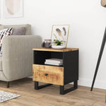 ZNTS Bedside Cabinet Solid Wood Mango&Engineered Wood 350648