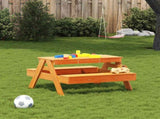 Picnic Table for Kids Wax Brown 88x97x52 cm Solid Wood Pine 844656