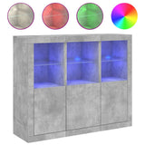 Sideboards with LED Lights 3 pcs Concrete Grey Engineered Wood 3209103