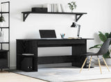 Desk with Shelf Black oak 140 x 50 x 75 cm Engineered wood 879649