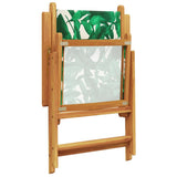 Garden Chairs 2 pcs Leaf Pattern Solid Wood Acacia and Fabric 367661