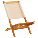 Folding Garden Chairs 6 pcs Beige Fabric and Solid Wood 3214647