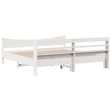 Bed Frame with Headboard White 180x200 cm Super King Solid Wood Pine 3307036