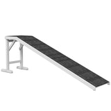Pet Ramp for Dogs with Non-Slip Carpet and Top Platform - White & Grey T3398P425259