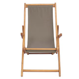 Beach Chair Taupe Solid Teak Wood 42032665