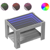 Coffee Table with LED Grey Sonoma 73x53x45 cm Engineered Wood 847551