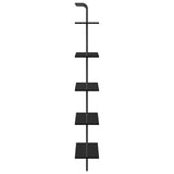 Bookshelf 5-Tier 60 x 24 x 168 cm Engineered wood Black Oak 879965