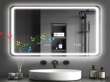 80 x 60 cm Bluetooth Bathroom Mirror - Silver-Tone T3398P343305