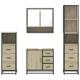 ZNTS 4 Piece Bathroom Furniture Set Sonoma Oak Engineered Wood 3301286